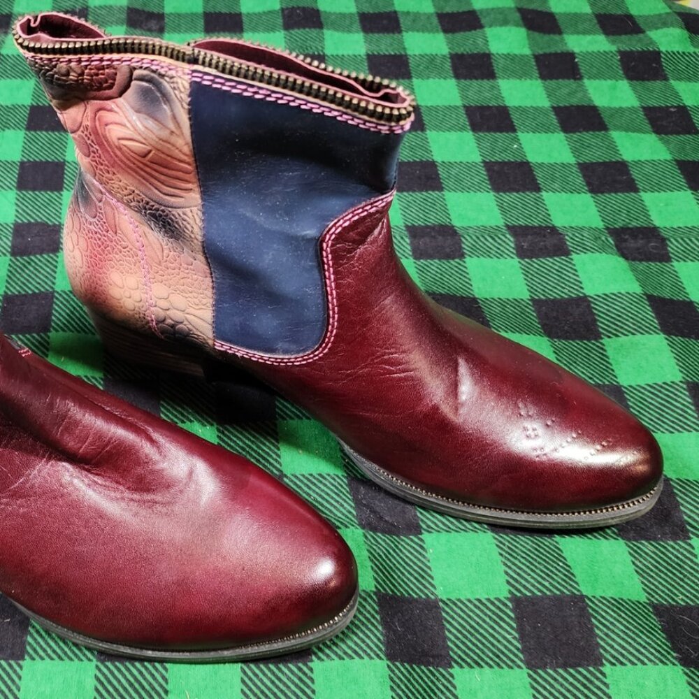 Spring Step L'Artiste Erminia Zippered Booties Sz 38